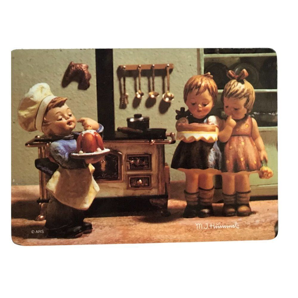 70s Vintage Cooking Dinner Ricolor Pictura Art Trivet Collectible by M.I. Hummel